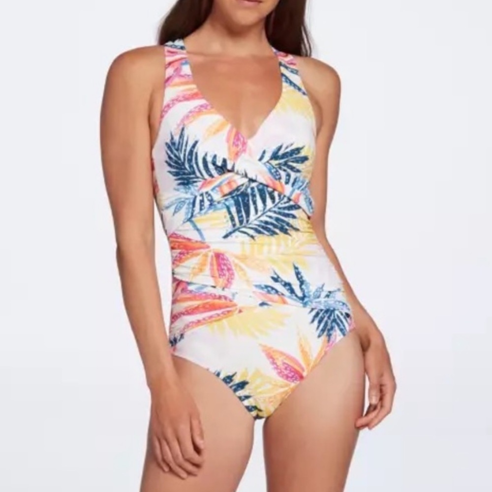 Calia Scuplt Tropical Floral One Piece Swimsuit